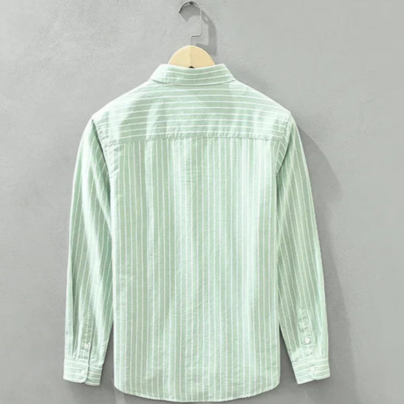 Cotton Stripe Button Up Shirt