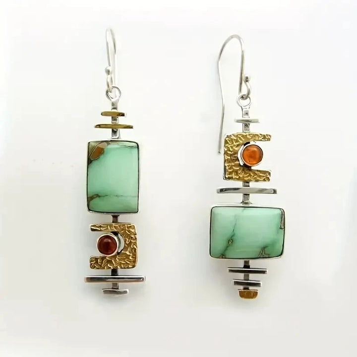 Luminous Geometric Stone Earrings