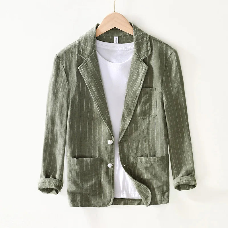Wesley Striped Linen Blazer