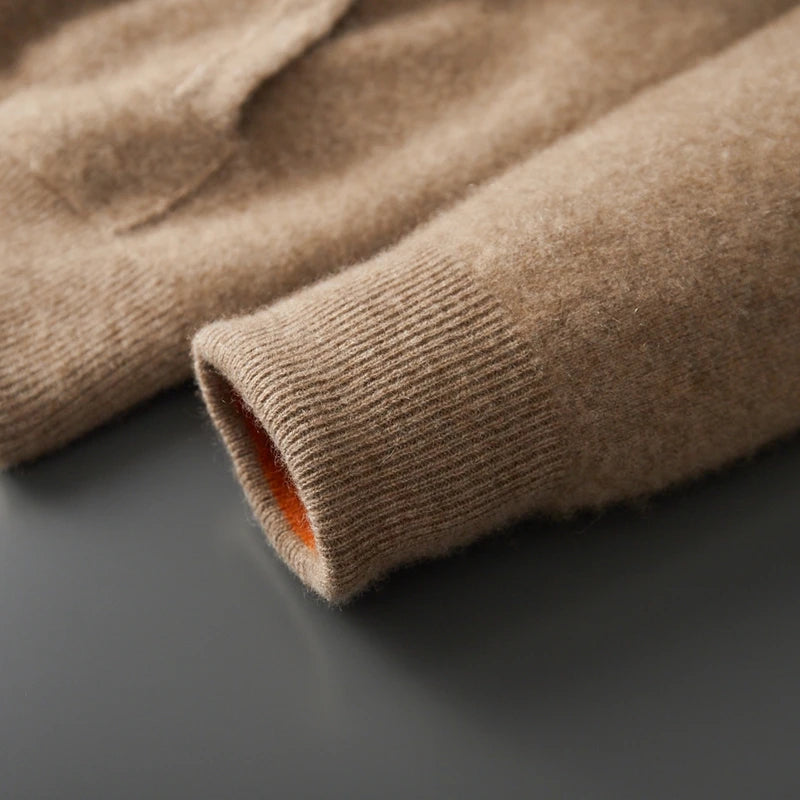 Pure Merino Wool Reversible Zip Hoodie