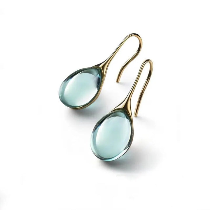 Sparkling Cat's Eye Gold Earrings