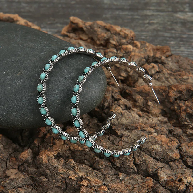Emerald Bloom Hoop Earrings