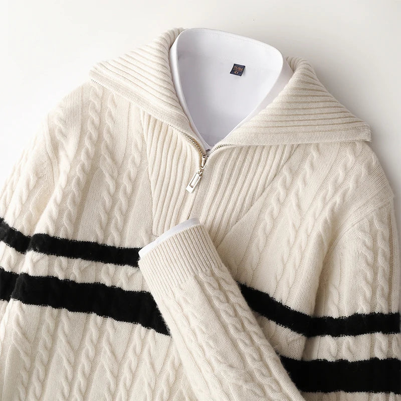 Pure Merino Wool Half-Zip Sweater