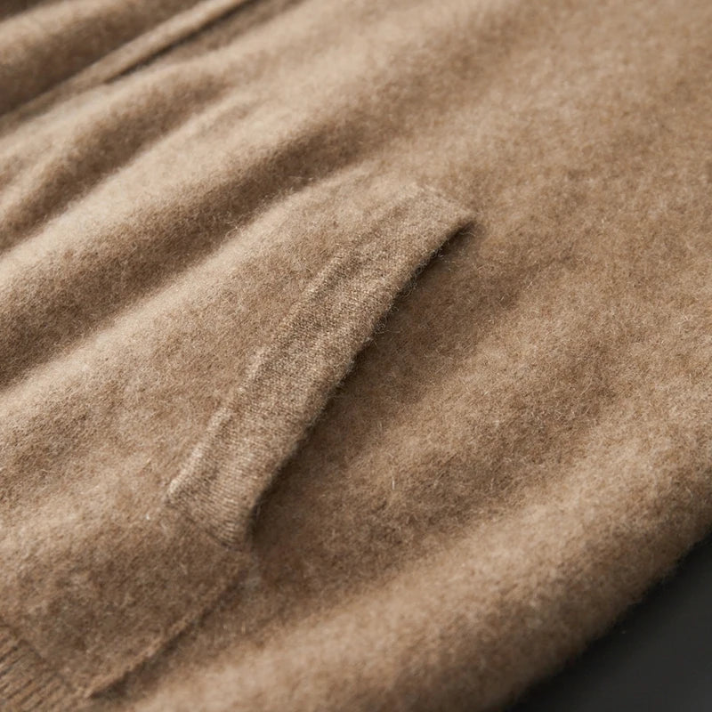 Pure Merino Wool Reversible Zip Hoodie