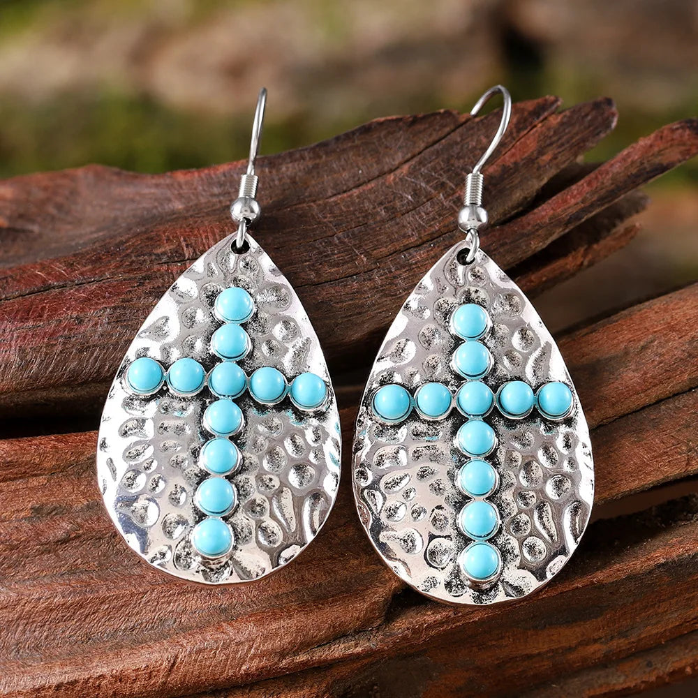 Sierra Cross Turquoise Earrings