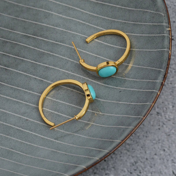Aurelia Turquoise Hoop Earrings