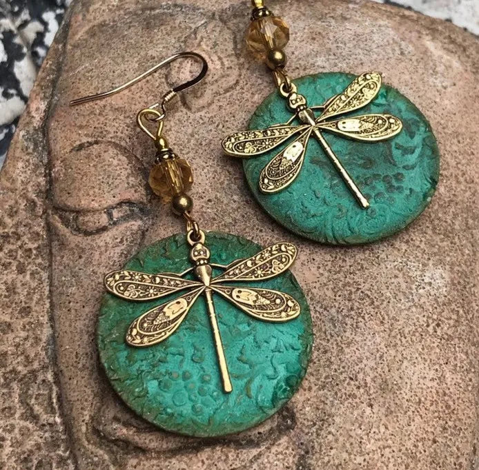 Regal Dragonfly Turquoise Earrings