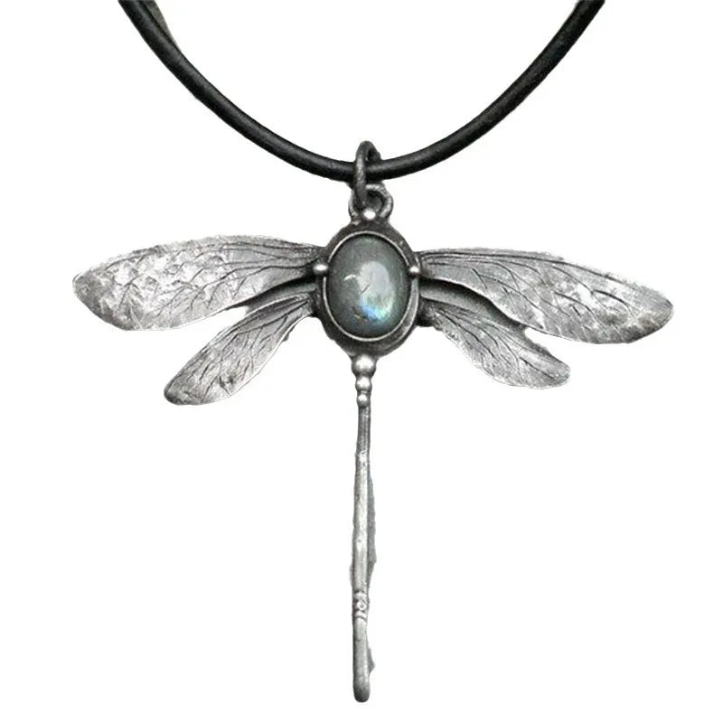 Lunar Aura Dragonfly Necklace