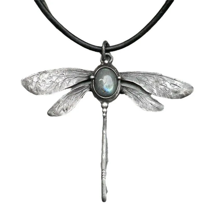 Lunar Aura Dragonfly Necklace
