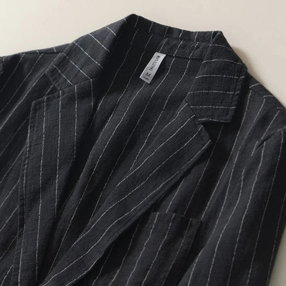 Wesley Striped Linen Blazer