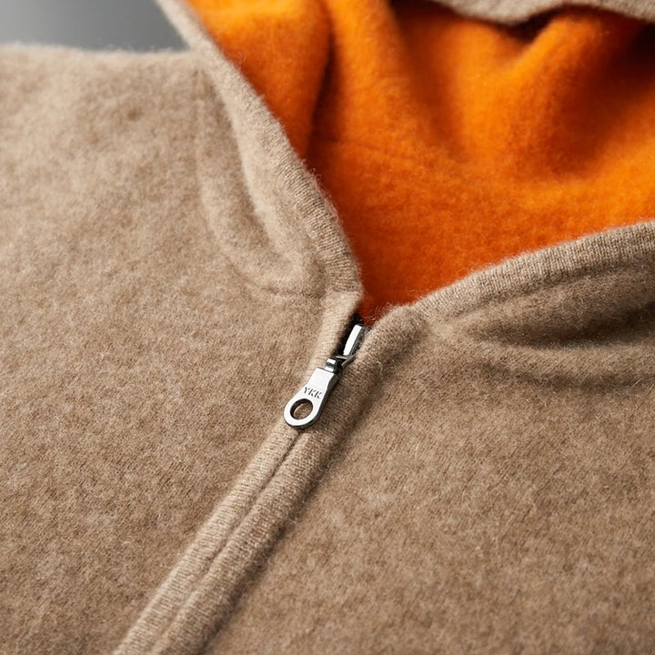 Pure Merino Wool Reversible Zip Hoodie