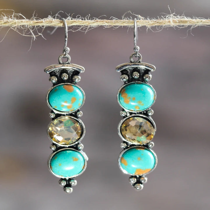 Gilded Turquoise Radiance Earrings