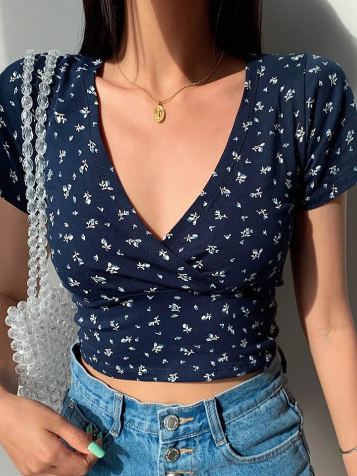 Celine Floral V-Neck Top