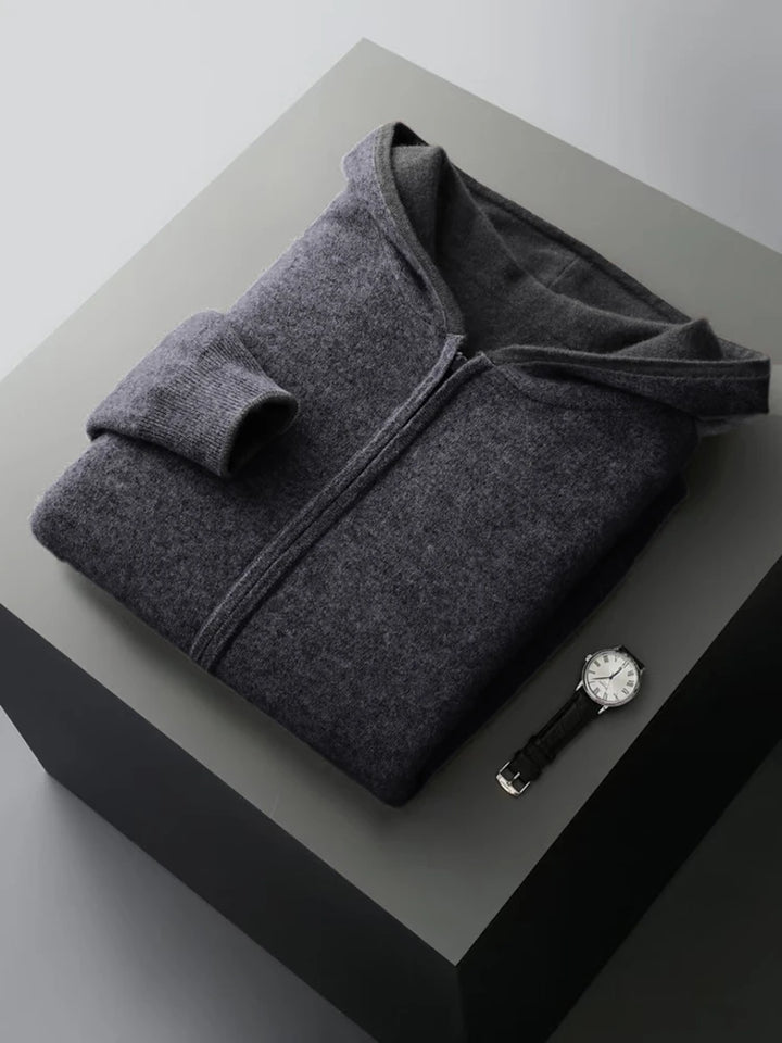 Pure Merino Wool Reversible Zip Hoodie