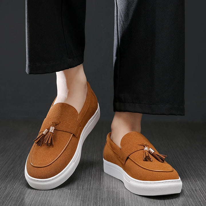 Suede Leather Tassel Loafers