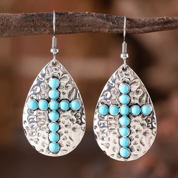 Sierra Cross Turquoise Earrings