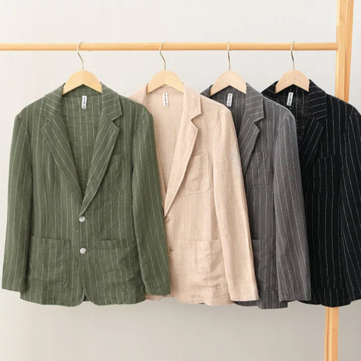 Wesley Striped Linen Blazer
