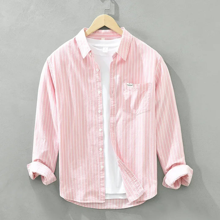 Cotton Stripe Button Up Shirt