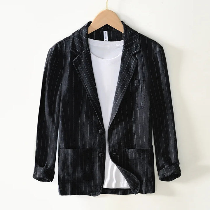 Wesley Striped Linen Blazer