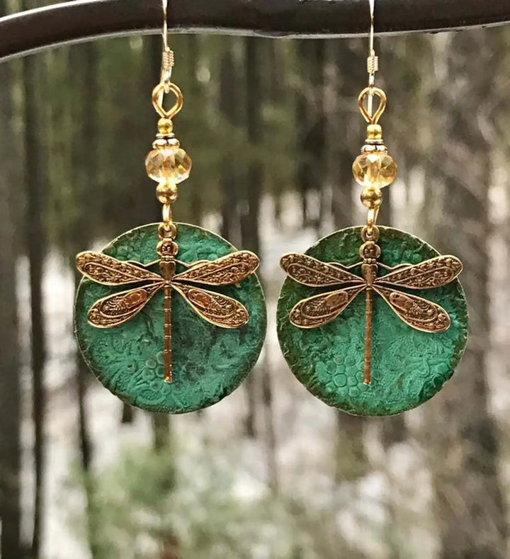 Regal Dragonfly Turquoise Earrings