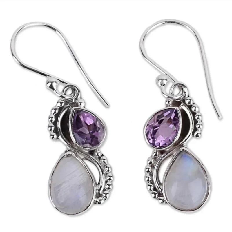 Celestial Opal Moonstone Earrings