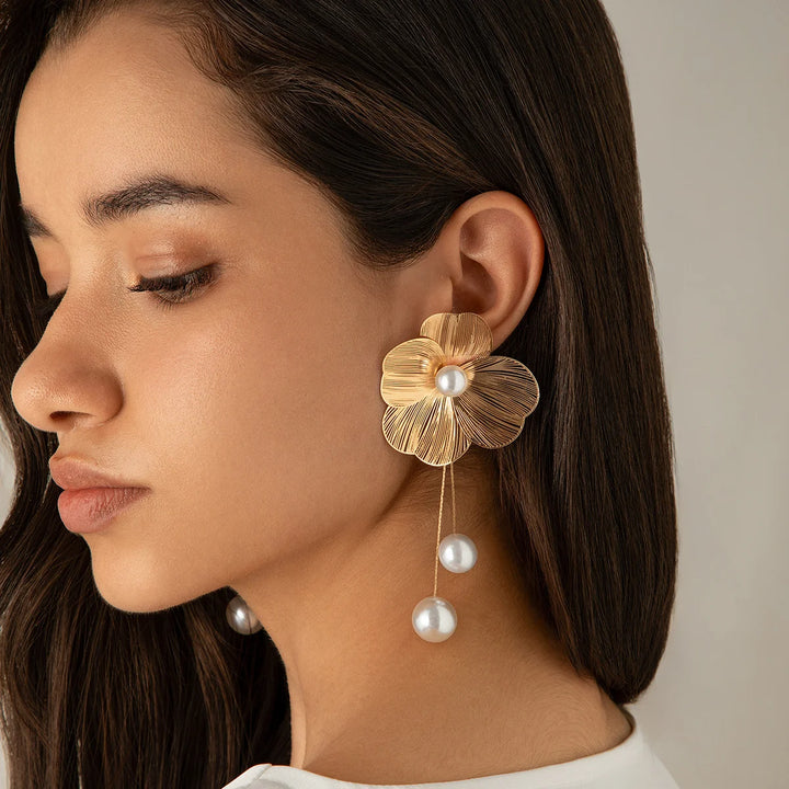 Flora Pearl Drop Earrings