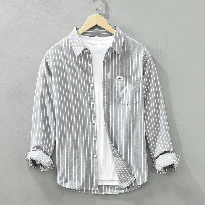 Cotton Stripe Button Up Shirt