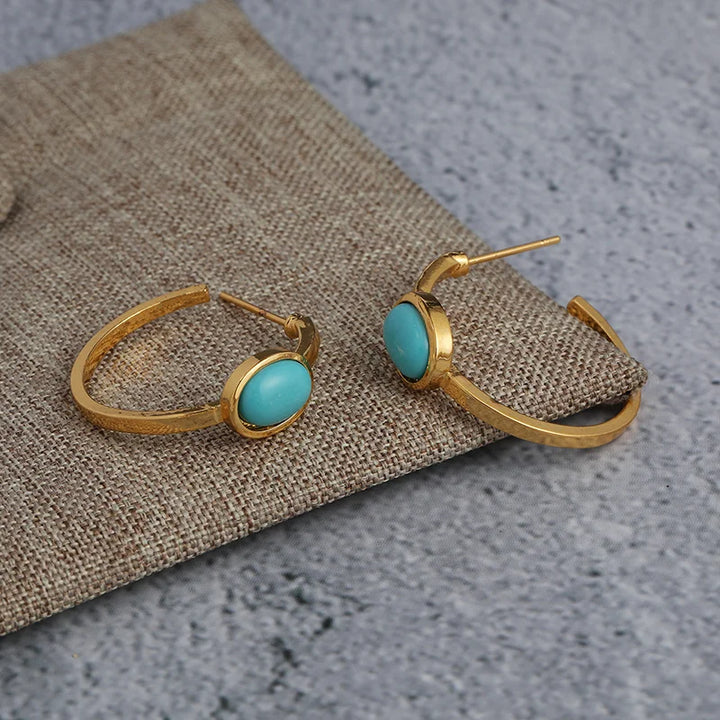 Aurelia Turquoise Hoop Earrings