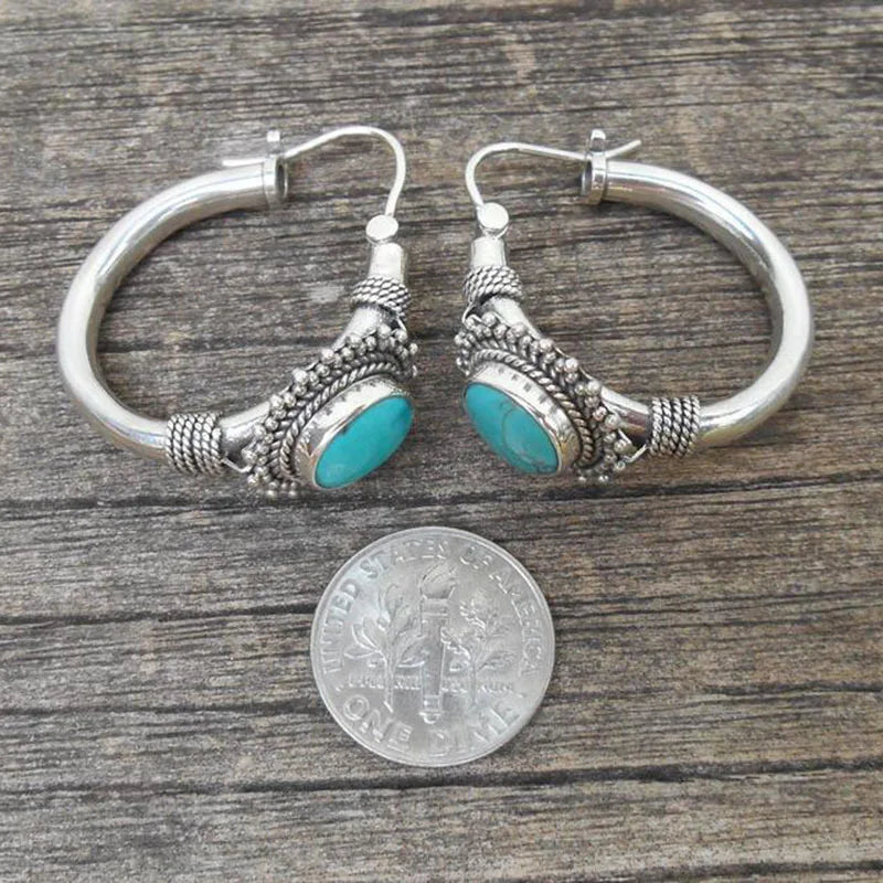 Opulent Turquoise Hoop Earrings
