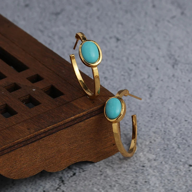 Aurelia Turquoise Hoop Earrings