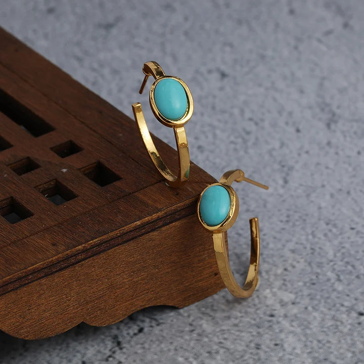 Aurelia Turquoise Hoop Earrings