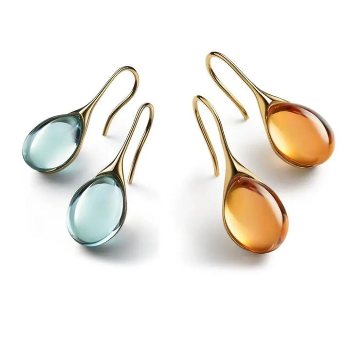 Sparkling Cat's Eye Gold Earrings