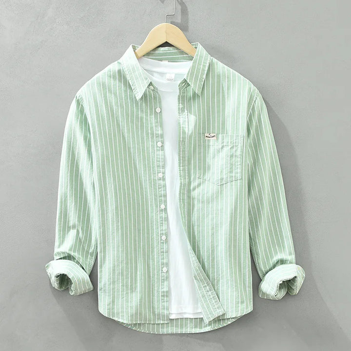 Cotton Stripe Button Up Shirt