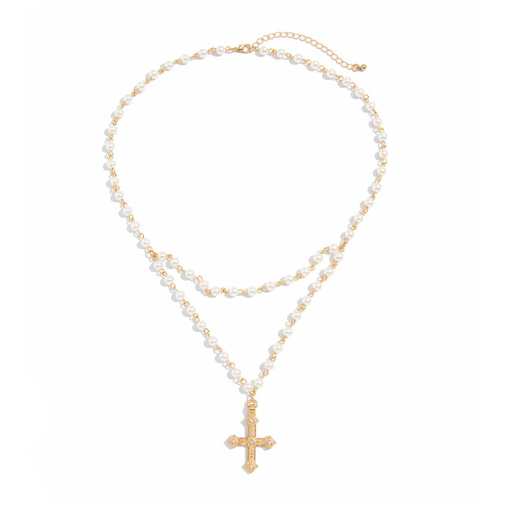 Monarch Pearl Cross Necklace