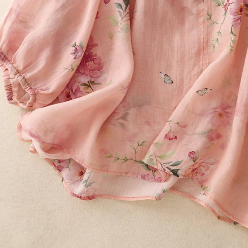 Amara Floral Linen Blouse