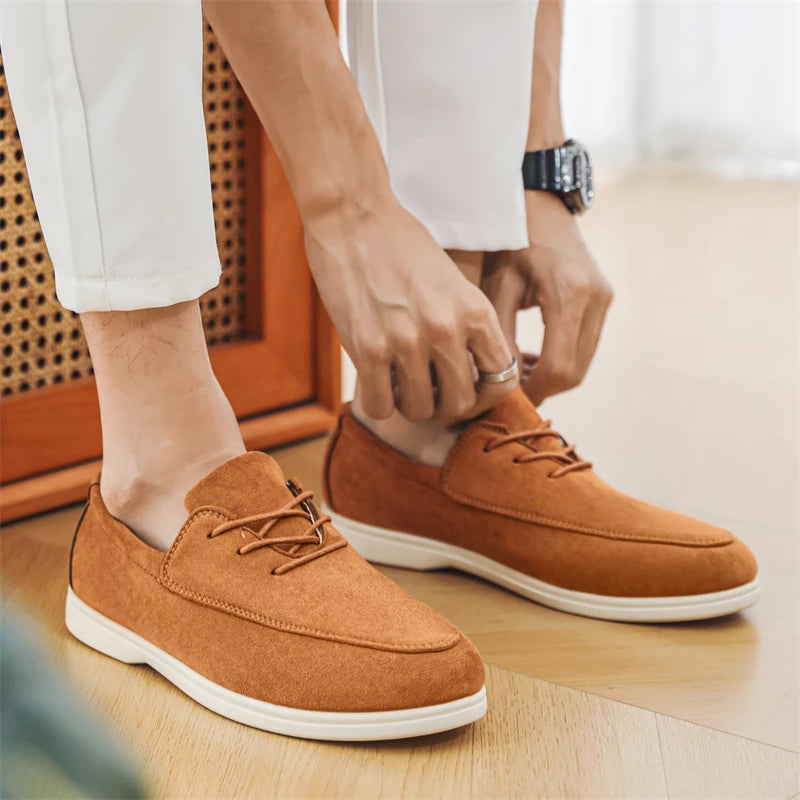 Lennon Suede Lace-up Loafers