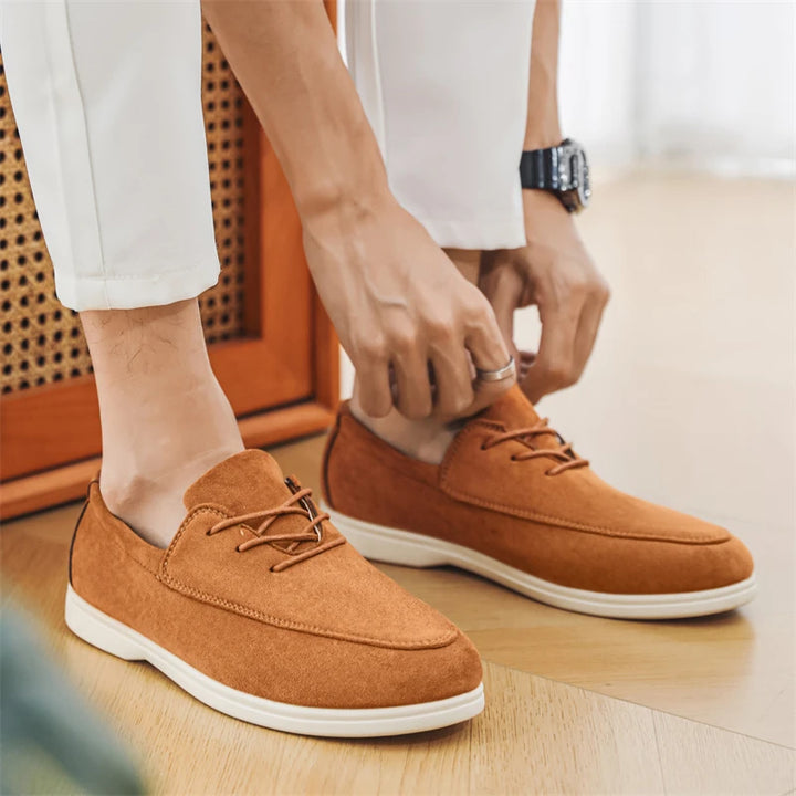Lennon Suede Lace-up Loafers