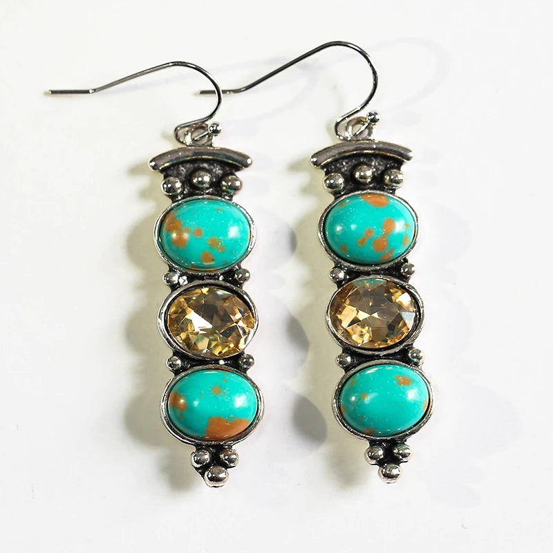 Gilded Turquoise Radiance Earrings