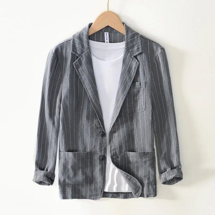 Wesley Striped Linen Blazer