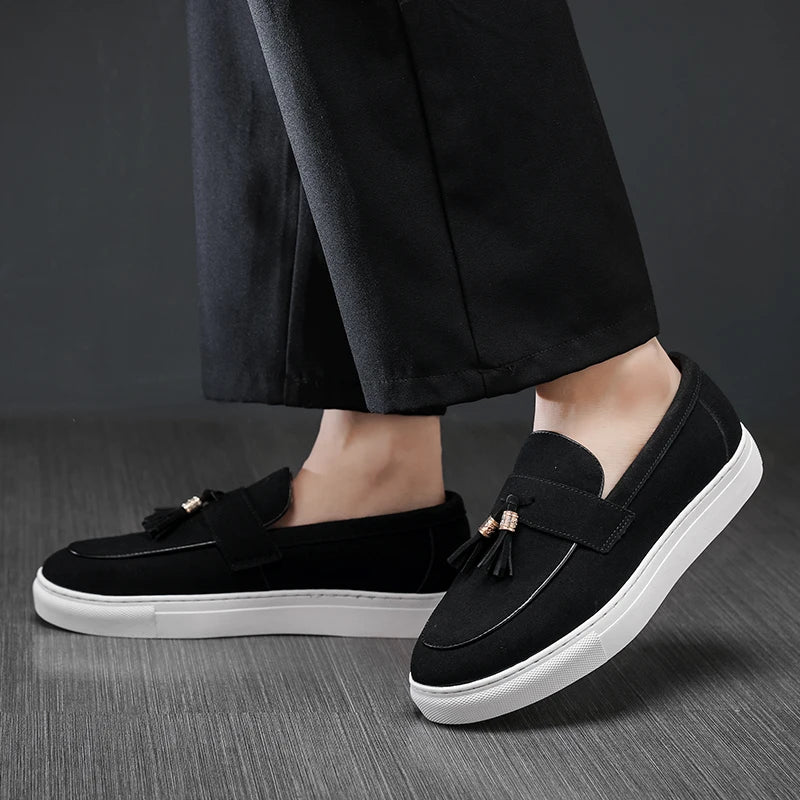 Suede Leather Tassel Loafers
