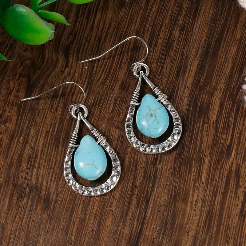 Majestic Sapphire Turquoise Earrings