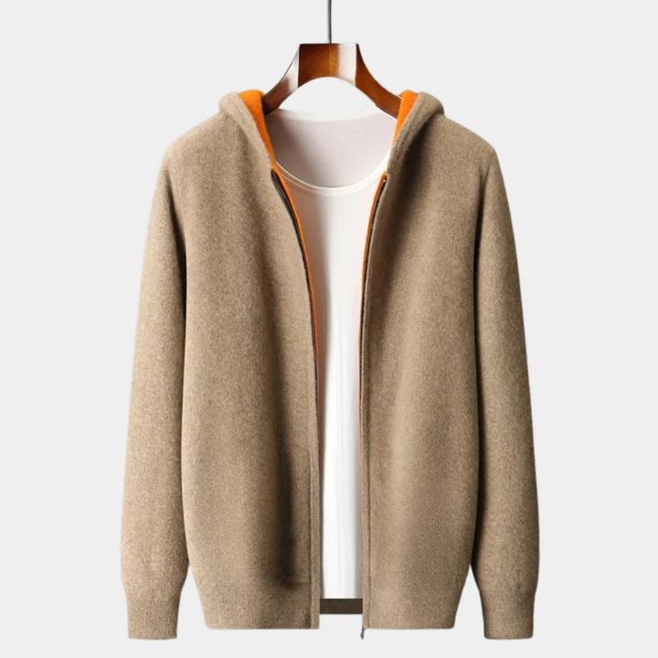Pure Merino Wool Reversible Zip Hoodie
