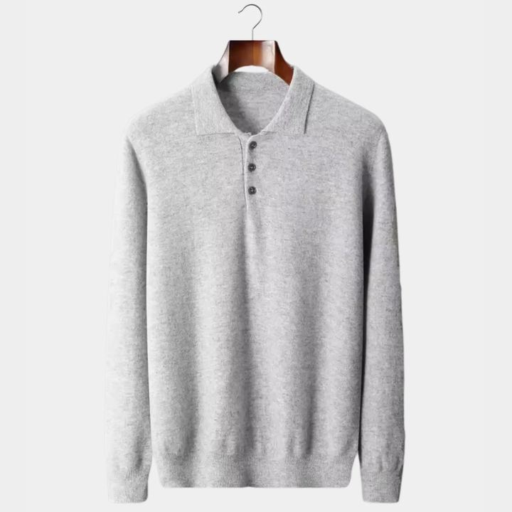 Pure Merino Wool Essential Polo Sweater