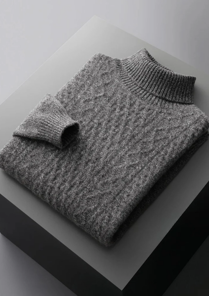 Pure Merino Wool Cable Knit Turtleneck