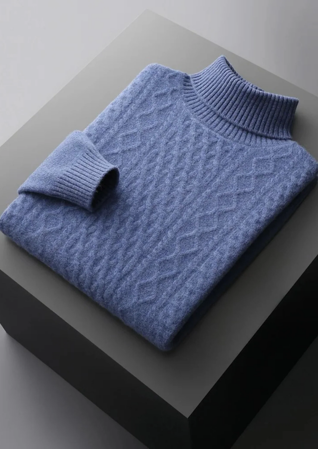 Pure Merino Wool Cable Knit Turtleneck