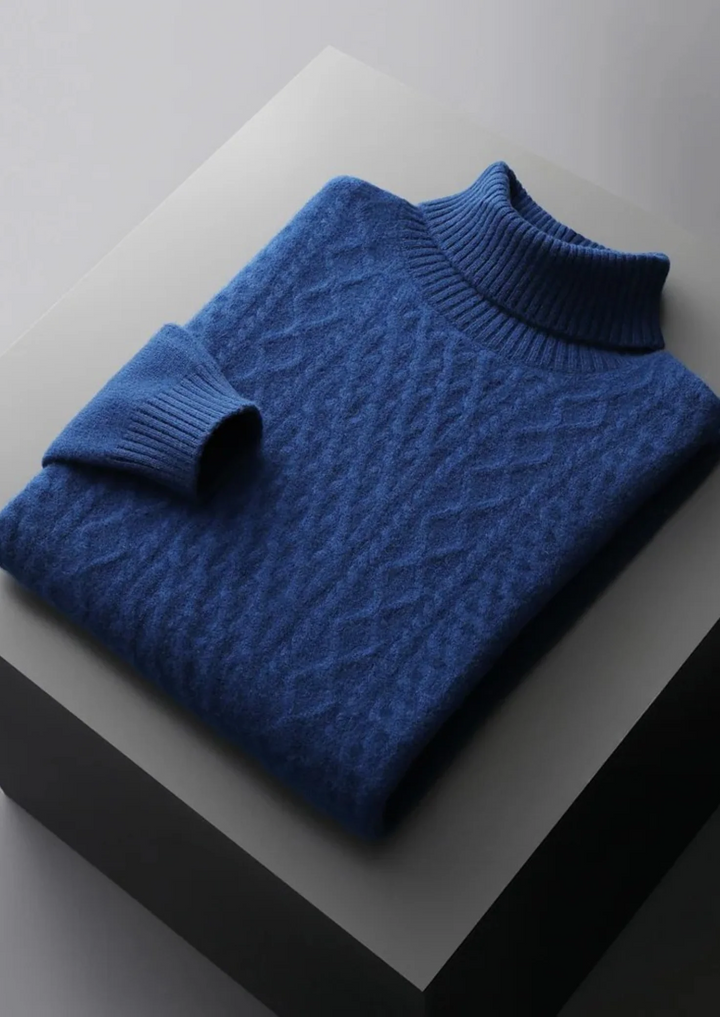 Pure Merino Wool Cable Knit Turtleneck