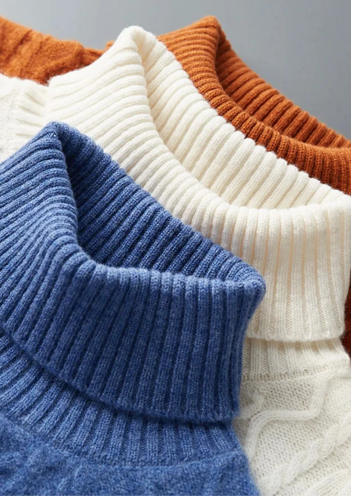 Pure Merino Wool Cable Knit Turtleneck