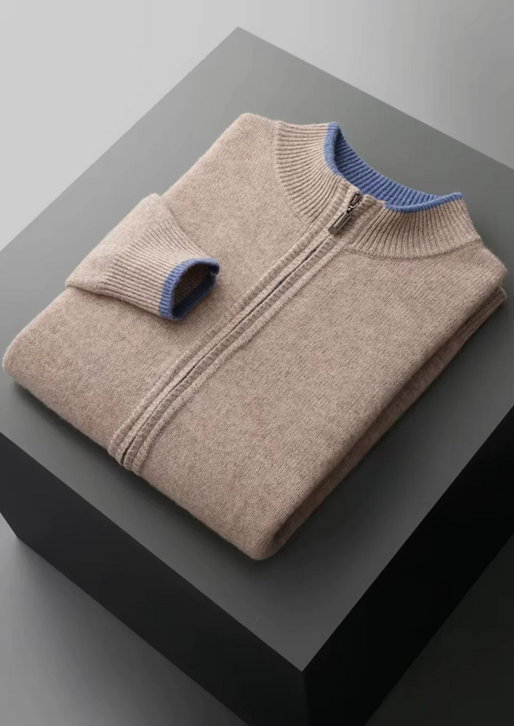 Pure Merino Wool Full-Zip Cardigan