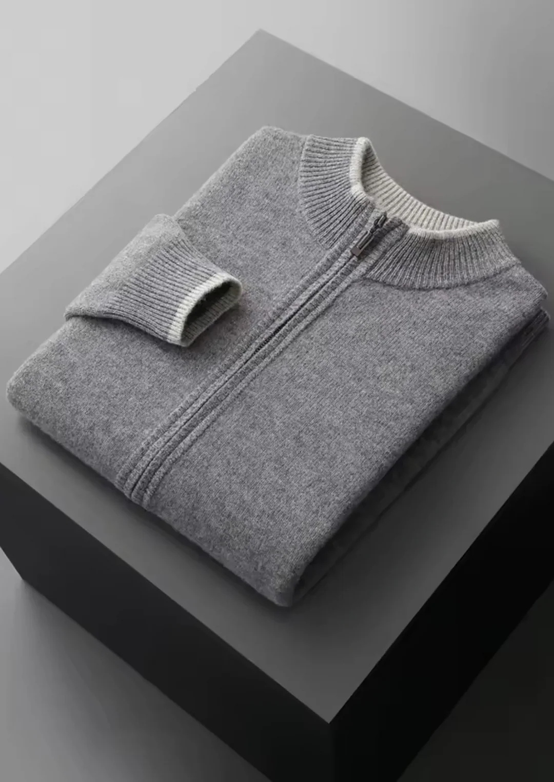 Pure Merino Wool Full-Zip Cardigan