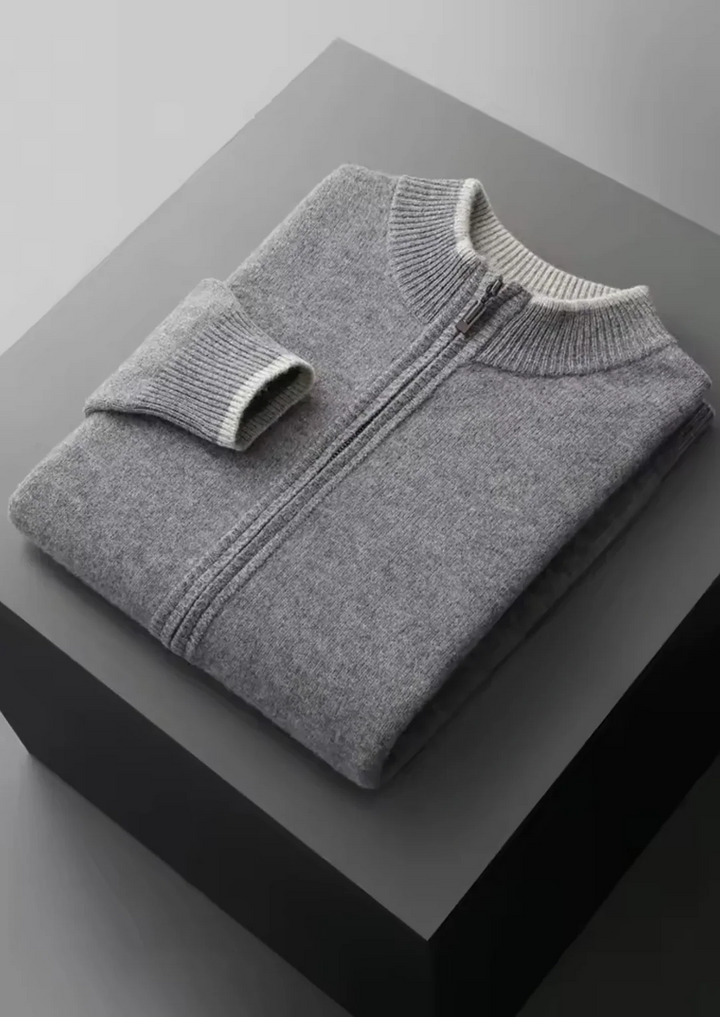 Pure Merino Wool Full-Zip Cardigan